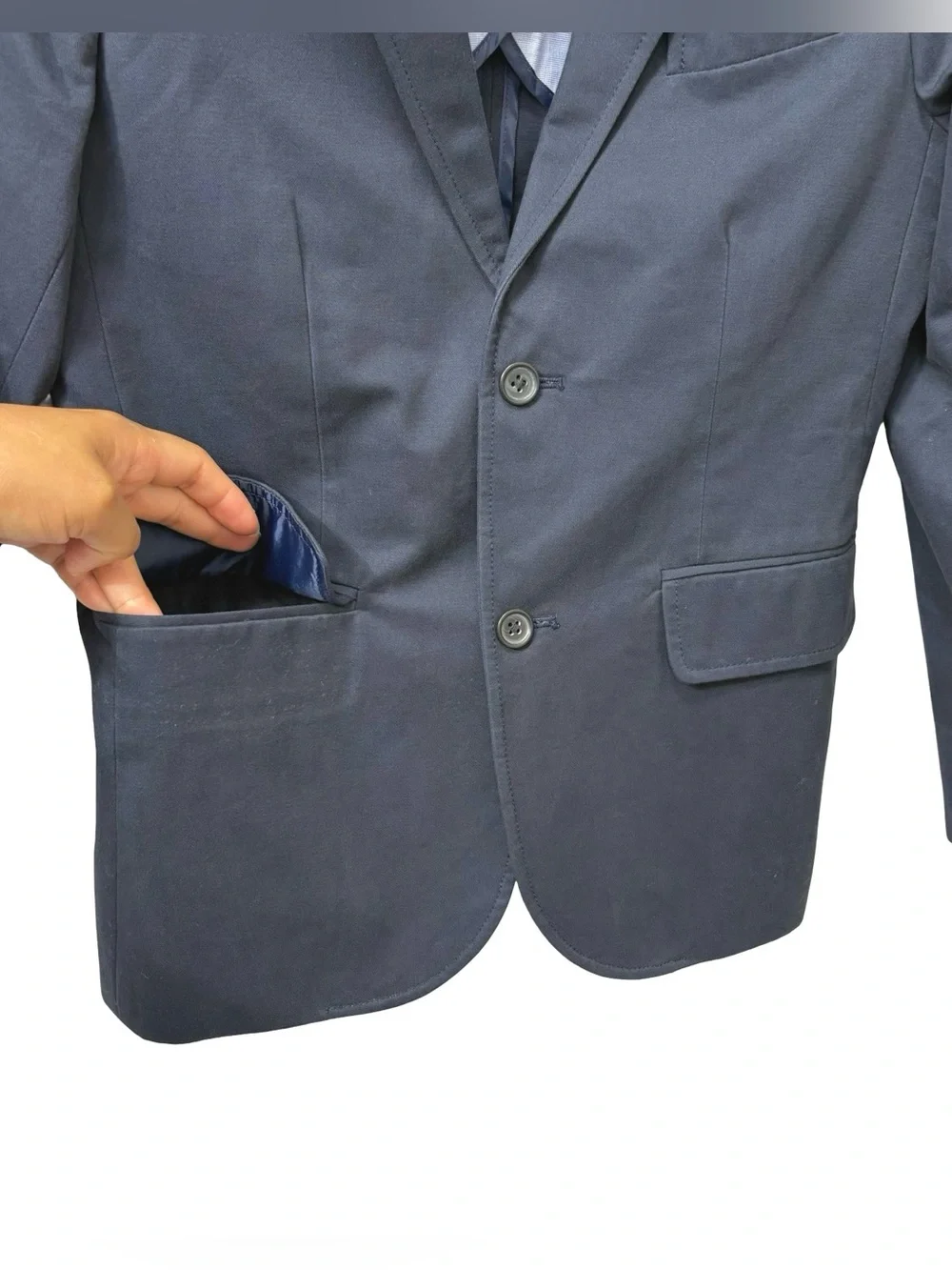Boys J.Crew Crewcuts Thompson Suit Jacket in Navy Chino Size 10
